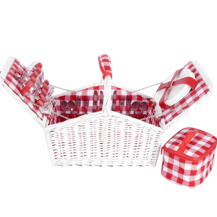 Dame Picnic Kurv med Komplett Bestikk Sett Skanto