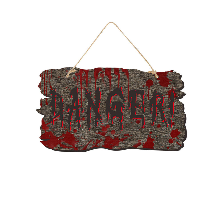 Skanto | Halloween Dørskilt – Trelook Plater med Lanterne, Hodeskalle og heksedesign