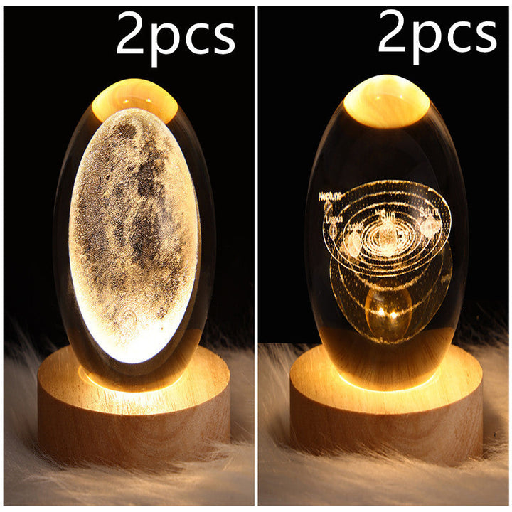 3D Galaxy Crystal Ball LED Nattlys | Skanto