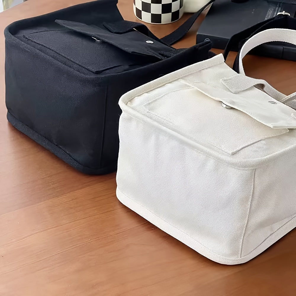 Skanto | UrbanEase Canvas Slingbag – Hvit skulderveske med magnetlås og justerbar stropp