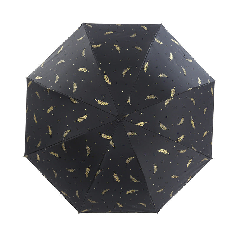 Damen Automatic Falt-Regenschirm mit elegantem Federdesign Skanto