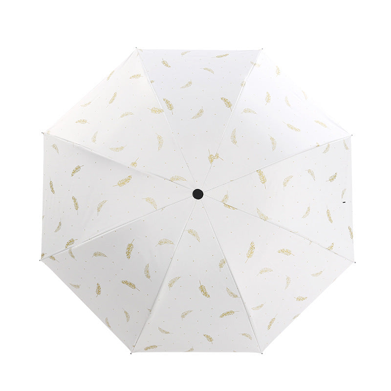 Damen Automatic Falt-Regenschirm mit elegantem Federdesign Skanto