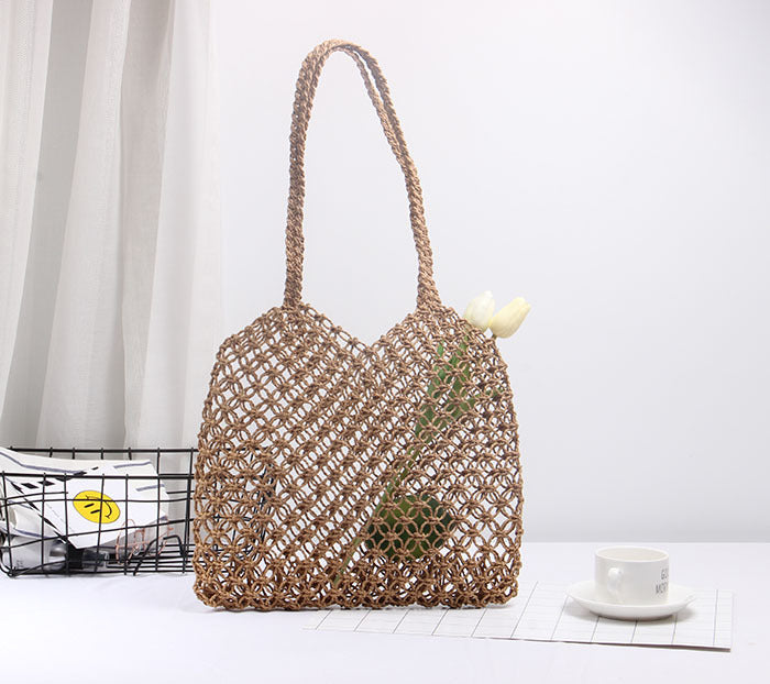 Strukturert Rattan-Handlebag Skanto
