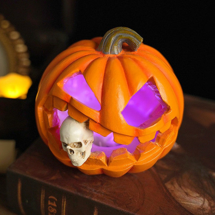 Skanto | Spooky Realistic Jack O'Lantern Halloween Dekorasjon | Hodeskalle Rekvisitt