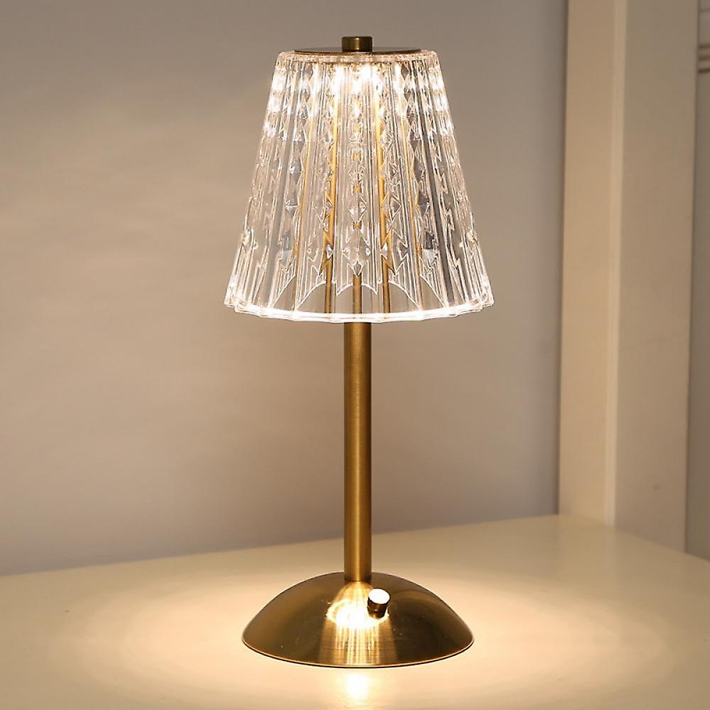 AuraLux – Luksuriøs gyllen krystall-Tae-lampe med berøringskontroll og Dimmae-LED-belysning