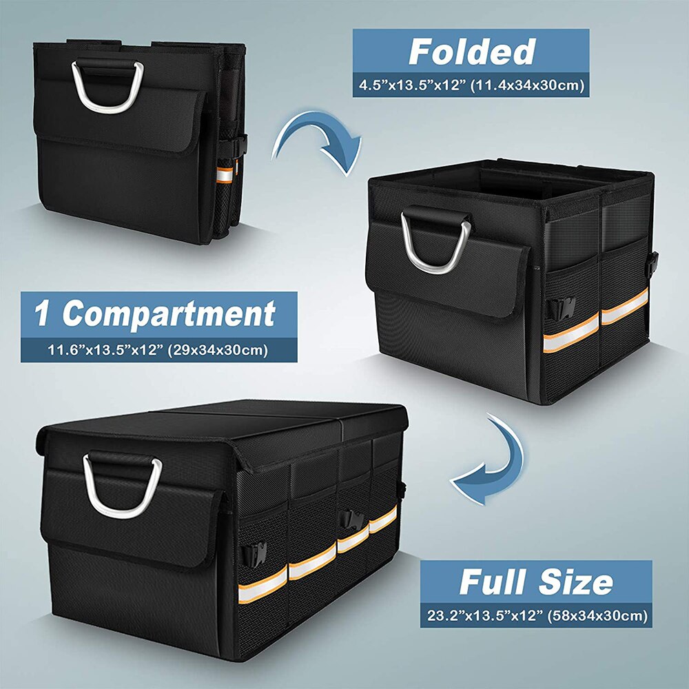 Skanto | Bagasjerom Organizer for Sete Sammenleggbar Dekke Holdbar Solid Tykk Plate Sammenleggbar Bagasjerom Lagringsboks