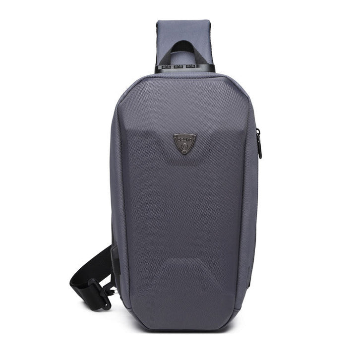 Skanto | Hard Shell Sling Bag med lås, USB-port, vanntett materiale, tyverisikre glidelåser