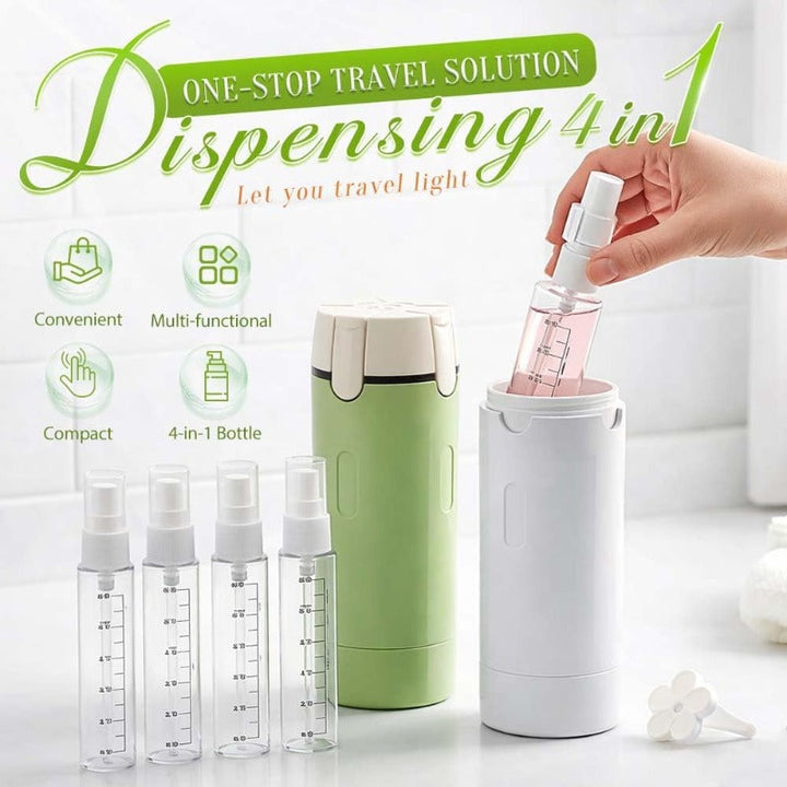 4-i-1 Reise Toalettartikler Dispenser Skanto