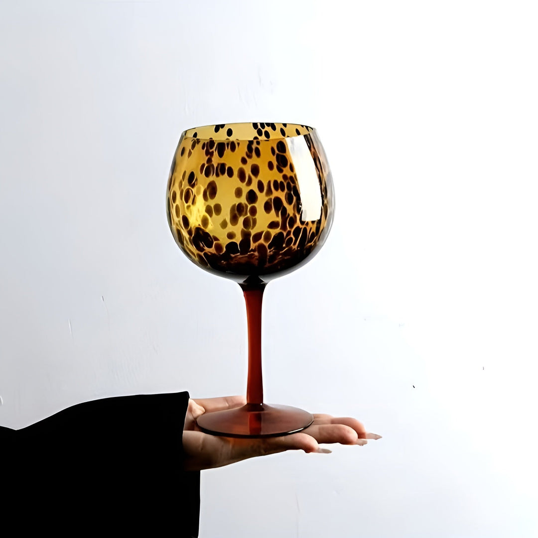 Leopardmønstret vinglass – Vintage design i sett med 2 | Perfekt for spesielle anledninger | Skanto