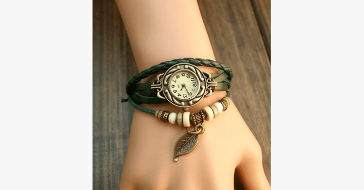 Skanto | Den Boho-Chic Blad Vintage Klokke
