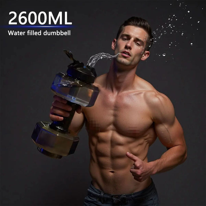 Skanto | Dumbbell vannflaske 550ml for fitness & hverdagsliv | 2-i-1 design