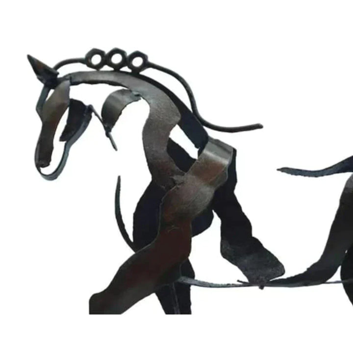 Skanto | Hest Skulptur - AdonisMetal - Rustikk Eleganse - Tidløst Dekorativt Stykke