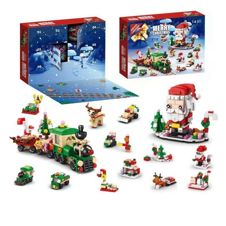 Skanto | Kreativ adventskalender med 12 byggeklosser for moro med juletre