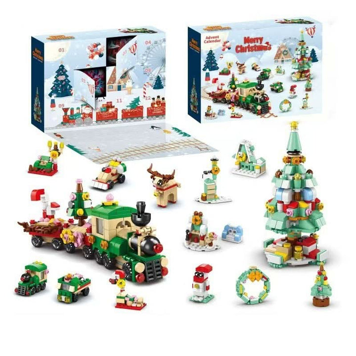 Skanto | Kreativ adventskalender med 12 byggeklosser for moro med juletre