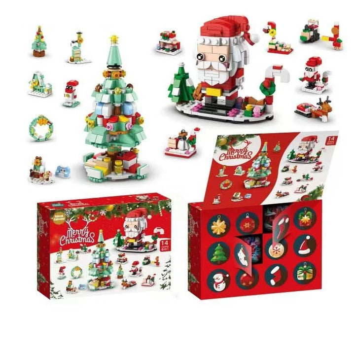 Skanto | Kreativ adventskalender med 12 byggeklosser for moro med juletre