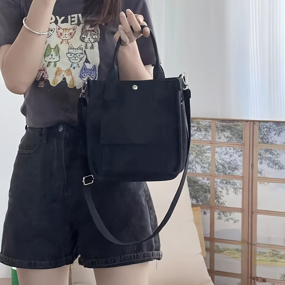 UrbanEase Canvas Slingbag – Hvit skulderveske med magnetlukking og justerbar stropp | Skanto