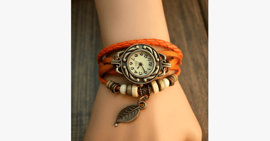 Skanto | Den Boho-Chic Blad Vintage Klokke