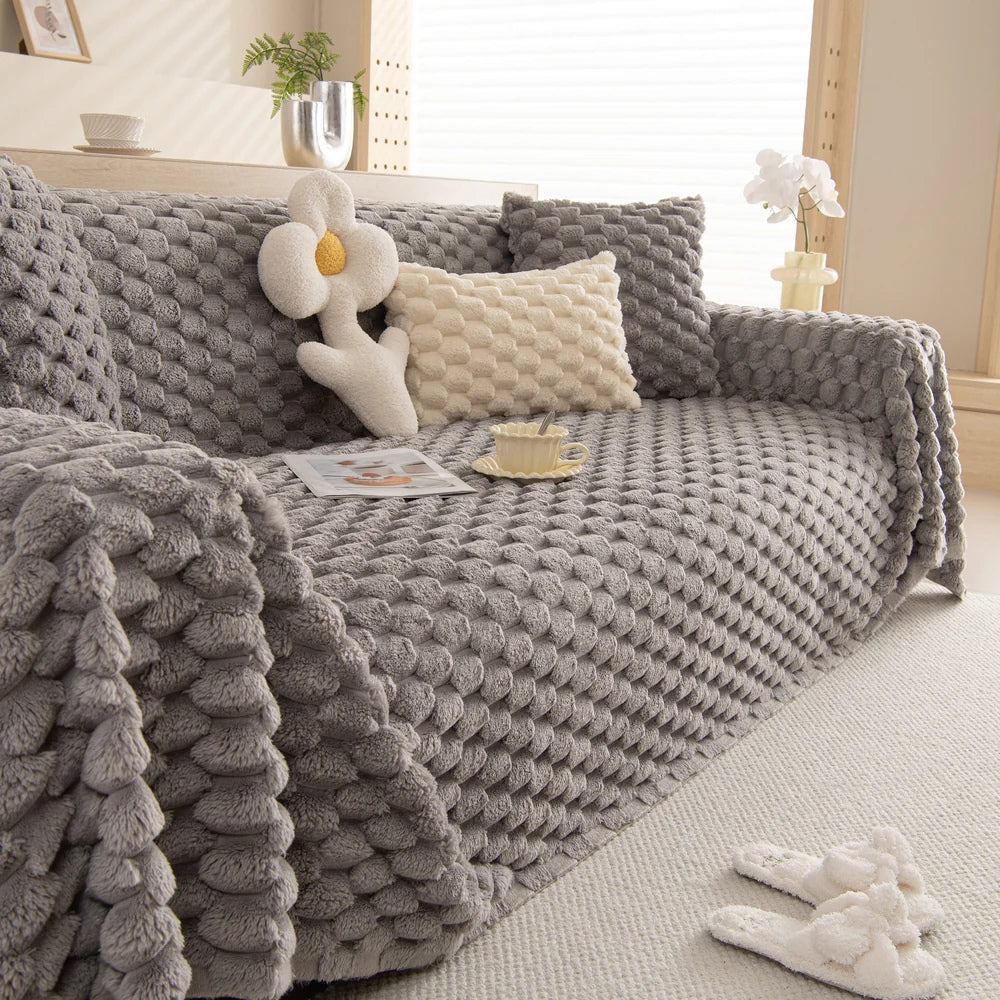 Skanto | Plysj Kanin Fusk Sofa Trekk