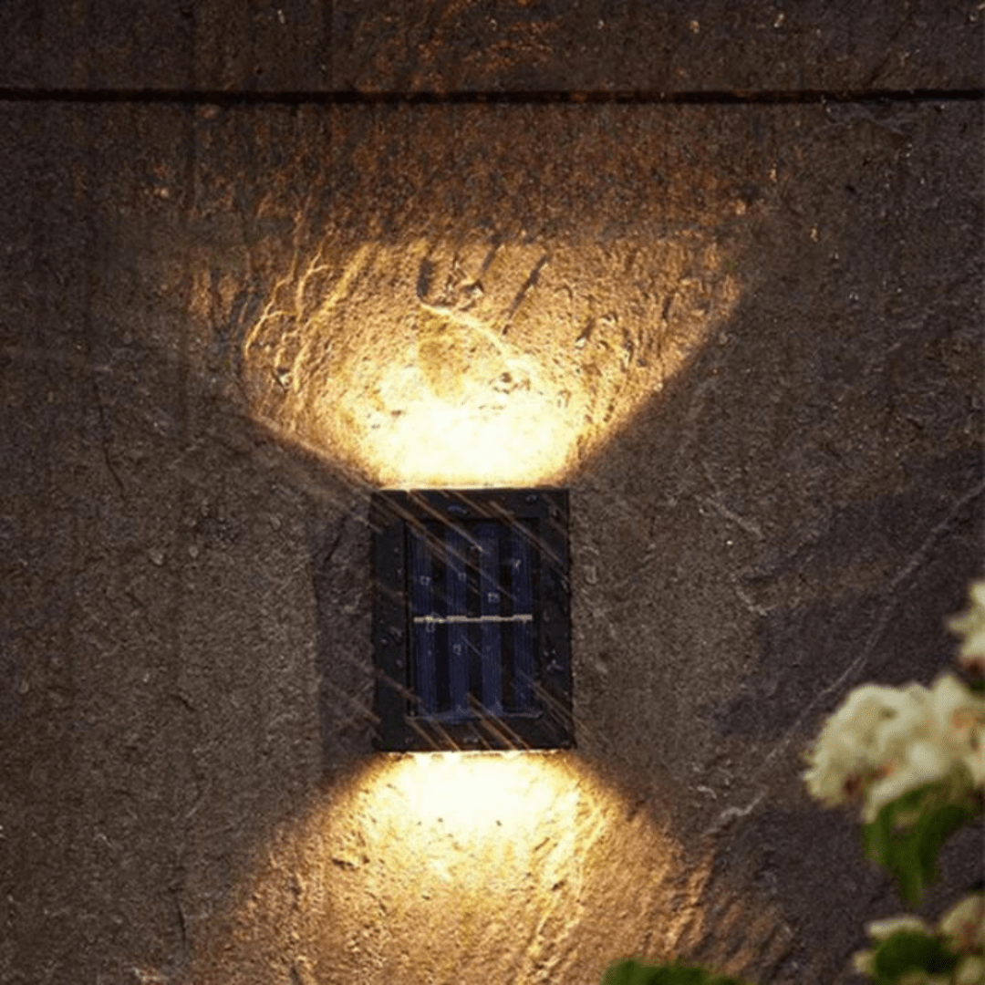 Skanto | Solar-Wandleuchte | Kabellose wetterfeste LED-Beleuchtung | Warmweiß