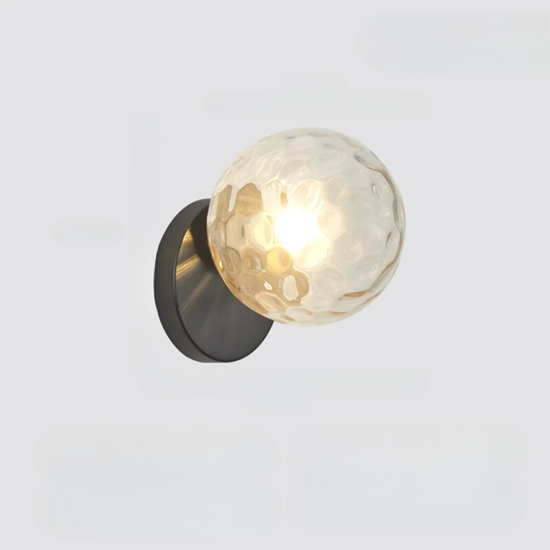 GleamGold - Luksus Gull Vegglampe med Glass Skanto