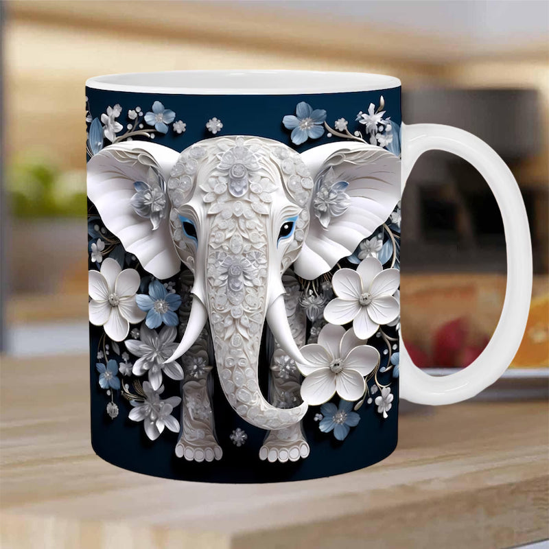 3D Elefant Blomster Kopp | Skanto