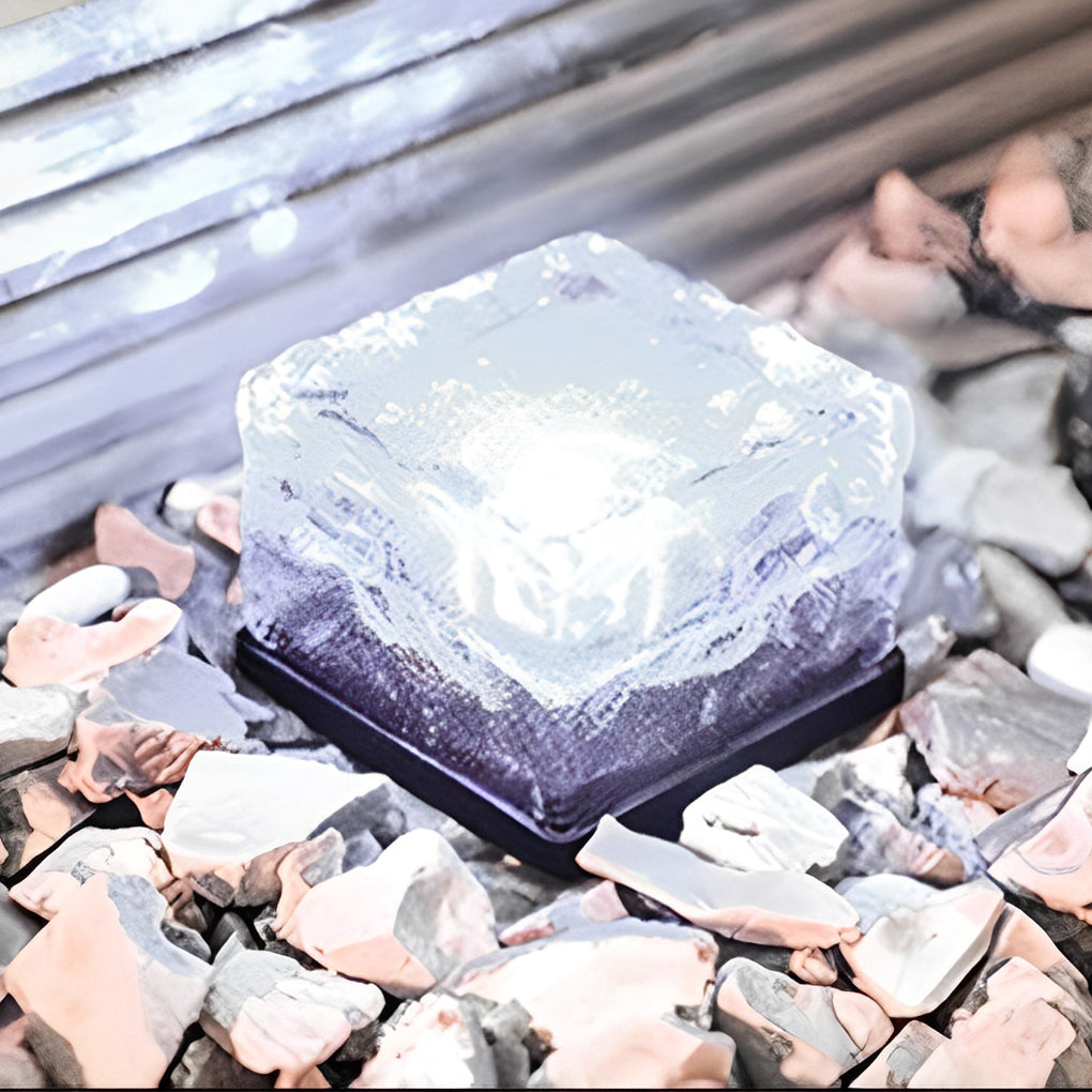 Square Creative Ice ock LED Vanntett Smarte Solenergi Utendørs Belysning