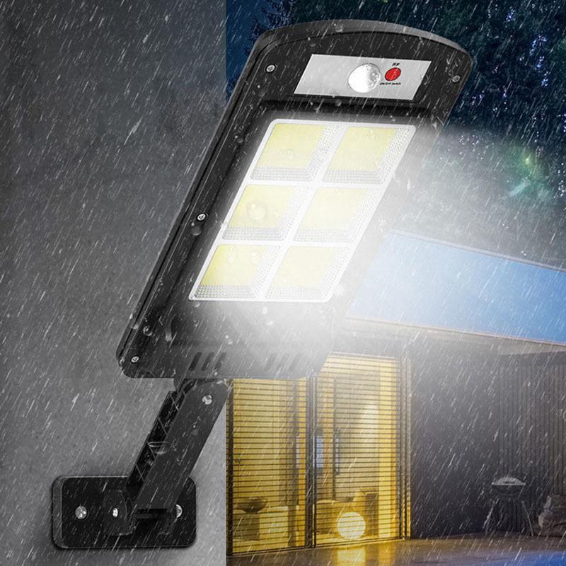200W Utendørs Solenergi LED-Lampe med Fjernkontroll, Bevegelses- og Skumringssensor | Skanto