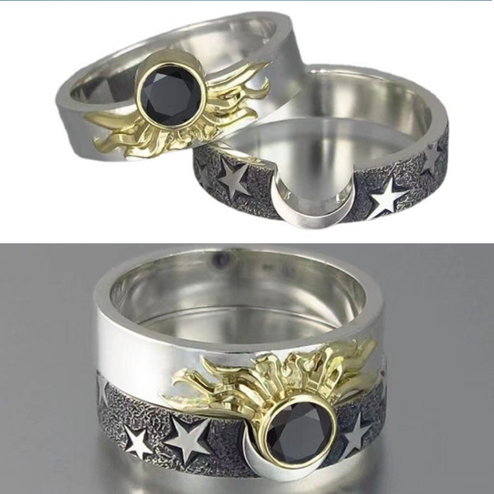 Skanto | Vintage Stjerne Måne Sol Ring Sett
