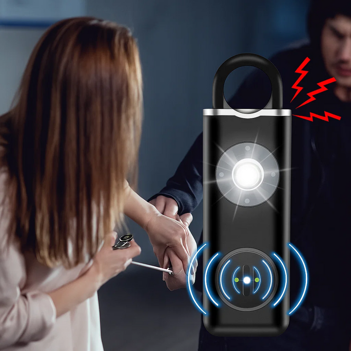 Ultralauter 130 dB Sirene – Kompakt LED Lommelykt Sikkerhetsenhet – For Nattugler, Studenter & Pendler Skanto