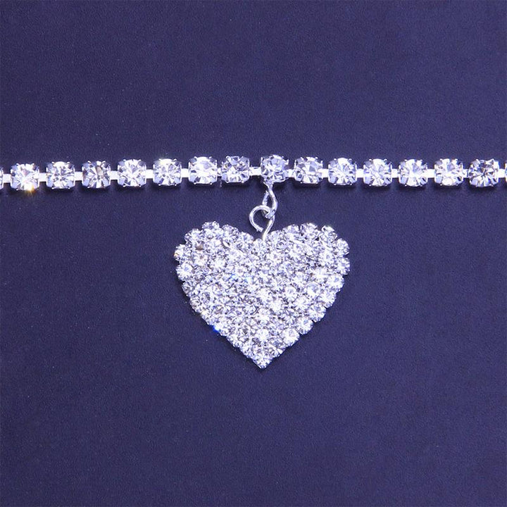 Skanto | Fashion Heart Rhinestone Ankelkjede