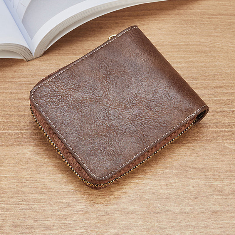 Skanto | Men’s Ny Korte Motetrend Multi-Kort Horisontal Glidelås Lommebok