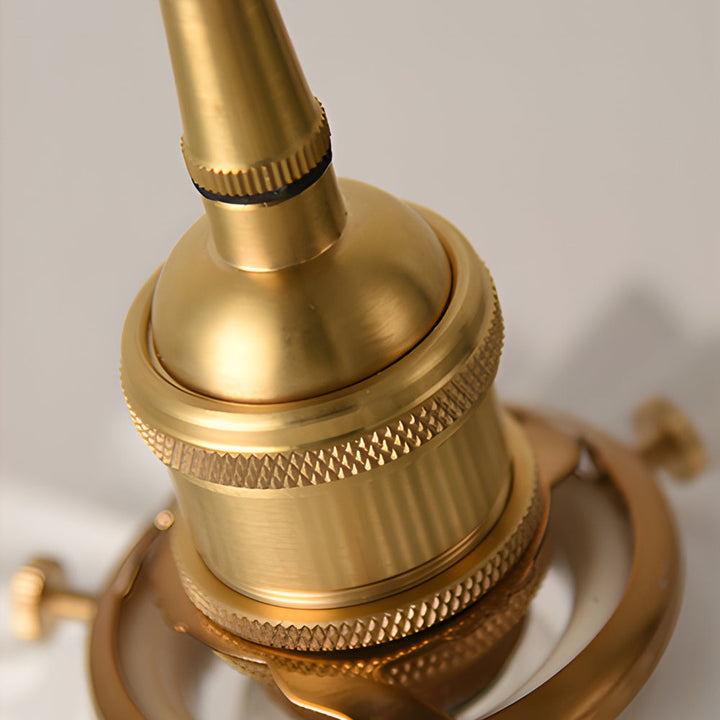 Vintage keramisk pendellampe med plissédesign – messing LED pendellampe for spisestue og stue | Skanto