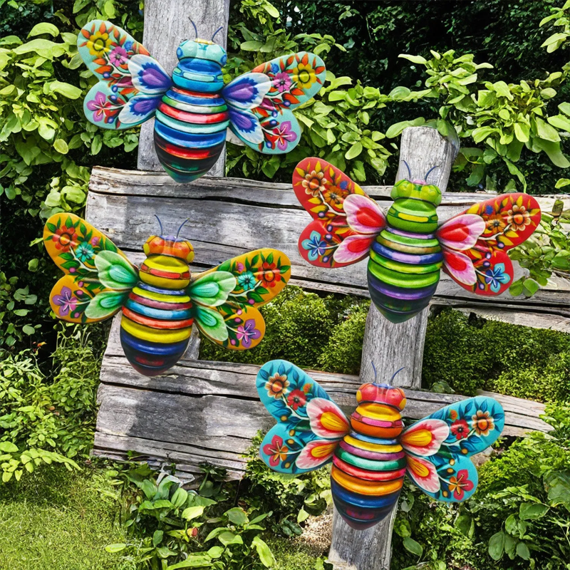 Skanto | Iron Bee Art Sculpture Hengende Veggdekorasjoner for Hage