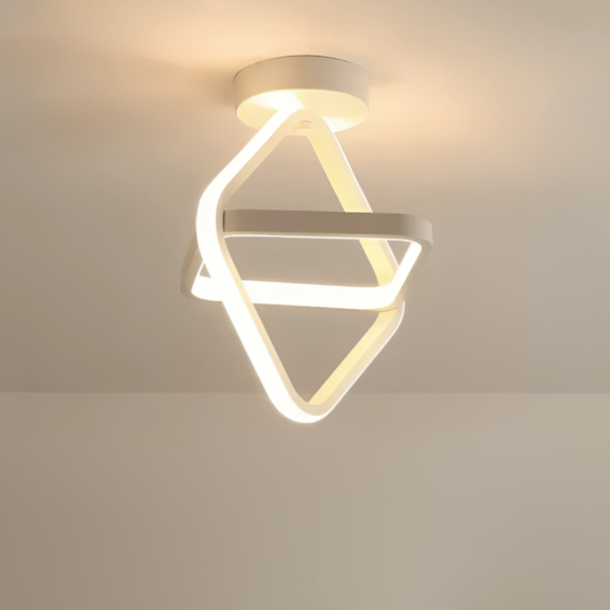 Moderne LED-taklampe 18 W | Kreativt design med 2 ringer | Energiøkonomisk belysning for stue og kontor 24 cm