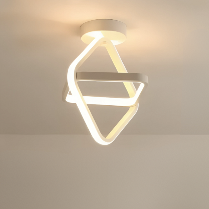 Moderne LED-taklampe 18 W | Kreativt design med 2 ringer | Energiøkonomisk belysning for stue og kontor 24 cm