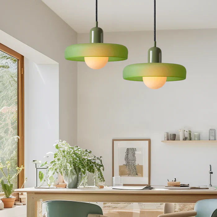 Fargerik Bauhaus-glass pendellampe – Moderne designlampe for stue og spisestue