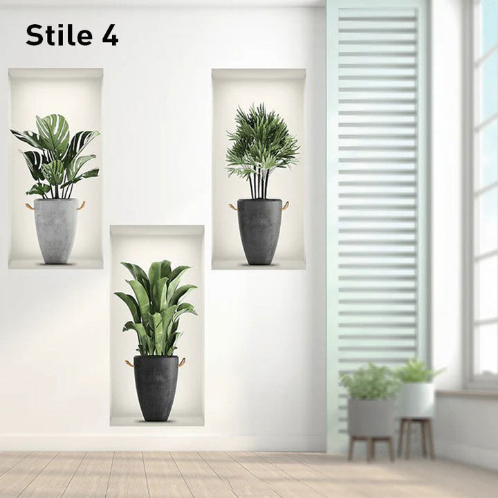 Skanto | Selvklebende 3D Plante Veggklistremerker