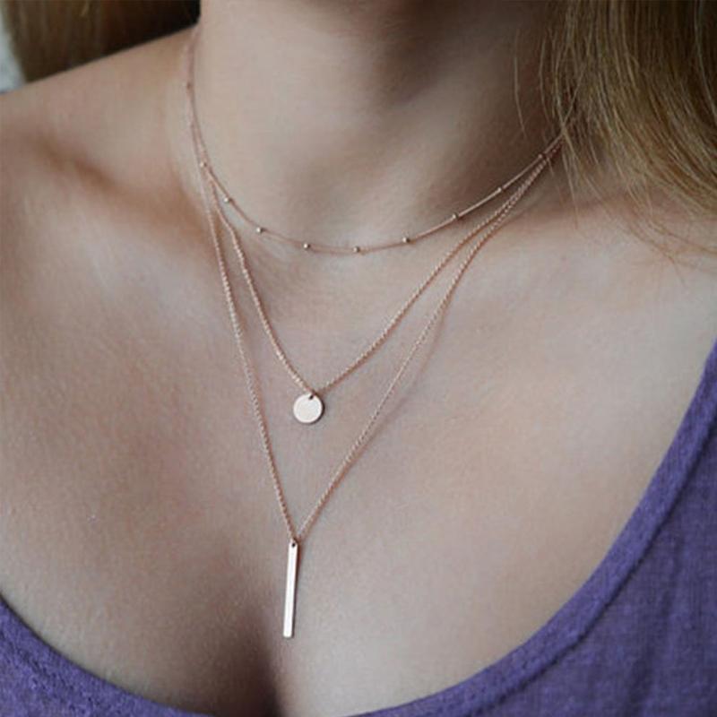 Skanto | Multilayer Pendant Lang Kjede Halskjede