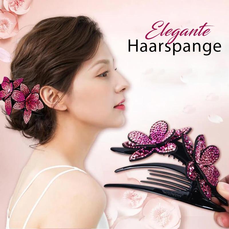 Skanto | Rhinestone Dobbel Blomst Hårklemme