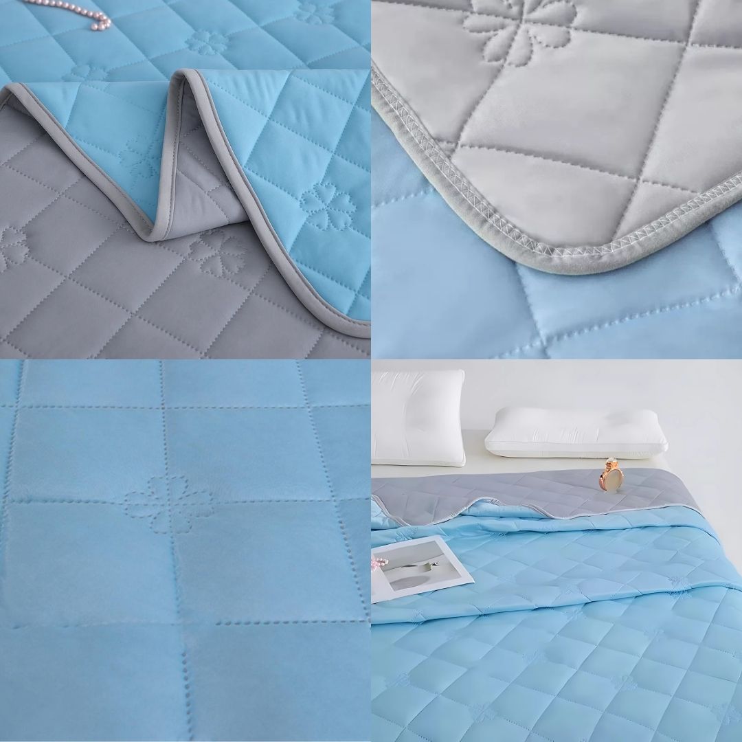 SilkCool | Kjølende Teppel – Umiddelbar Kjølende Komfort – Silkeholdig Hypoallergenisk Fiber – Forhindrer Overoppheting – Lindring for Nattesvette Følsom Hud Skanto