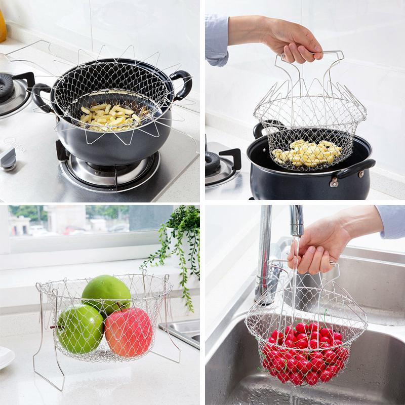 Stainless Steel Retractable Strainer Cooking Basket | Skanto