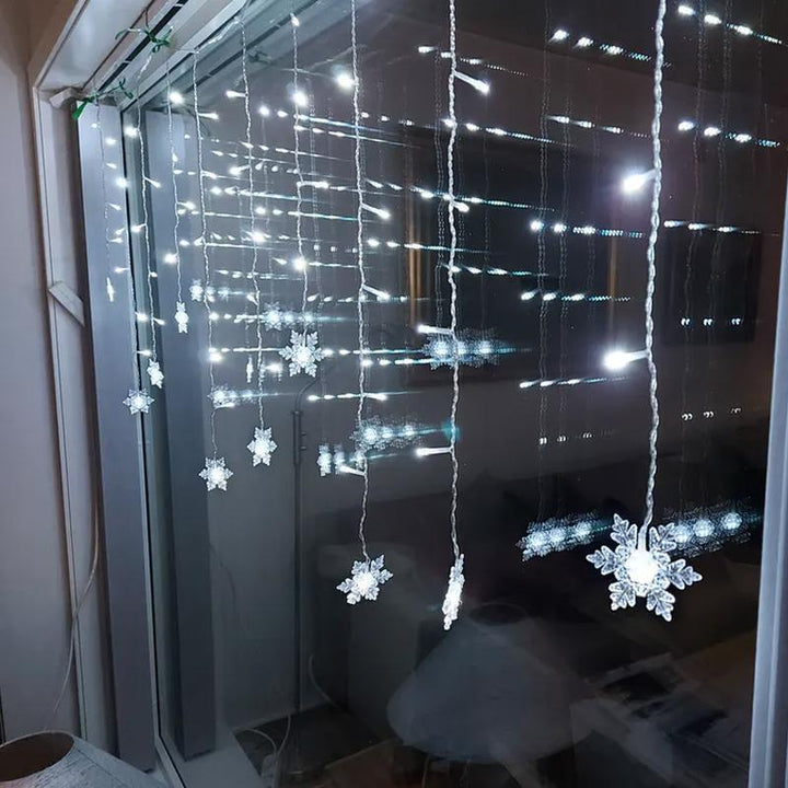 Skanto | LED-Gardin Lyskjede med Snøfnugg | Innendørs & Utendørs