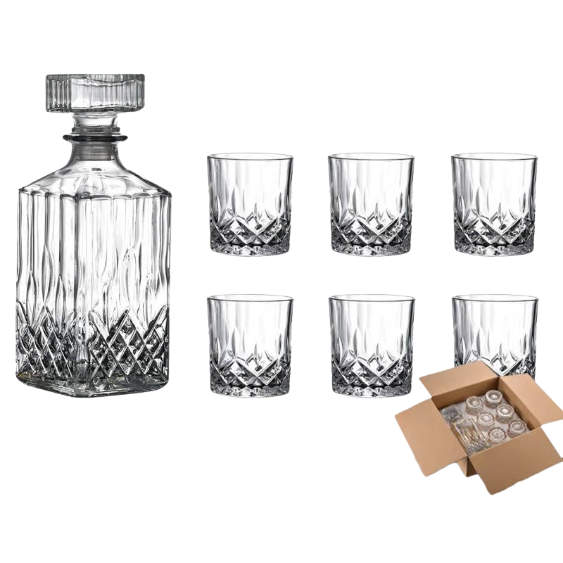 Skanto | RoyalPour - 7-delt whiskey dekanter gave sett