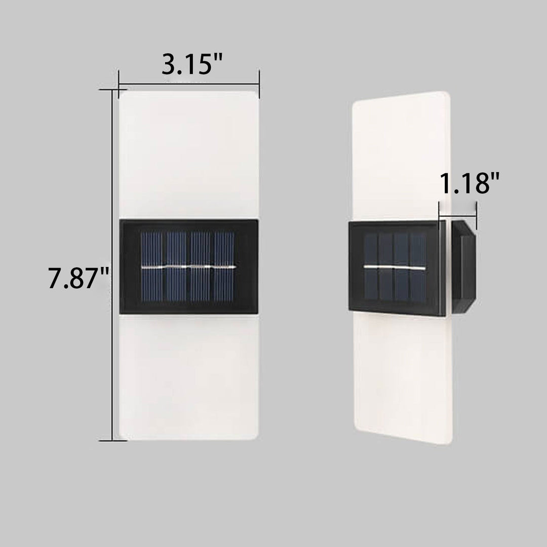 Skanto | LumaZen Solar-Drevet LED Vegglampe | Værbestandig | Solcelledrevet Utendørsbelysning | Hage- og Terrasseinnredning