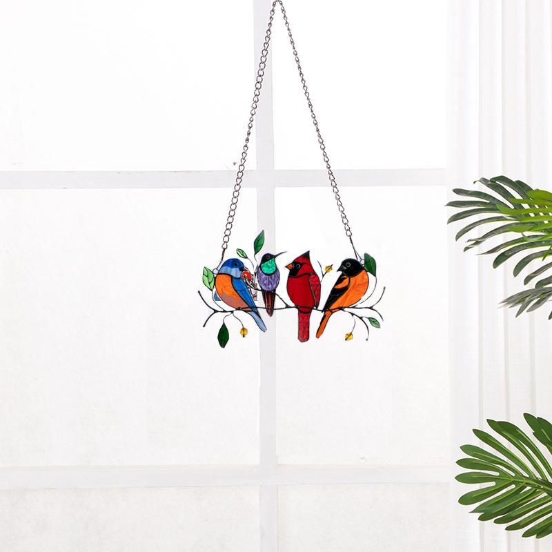 Fugler Flekket Glassvindu Henge 🐦 | Skanto