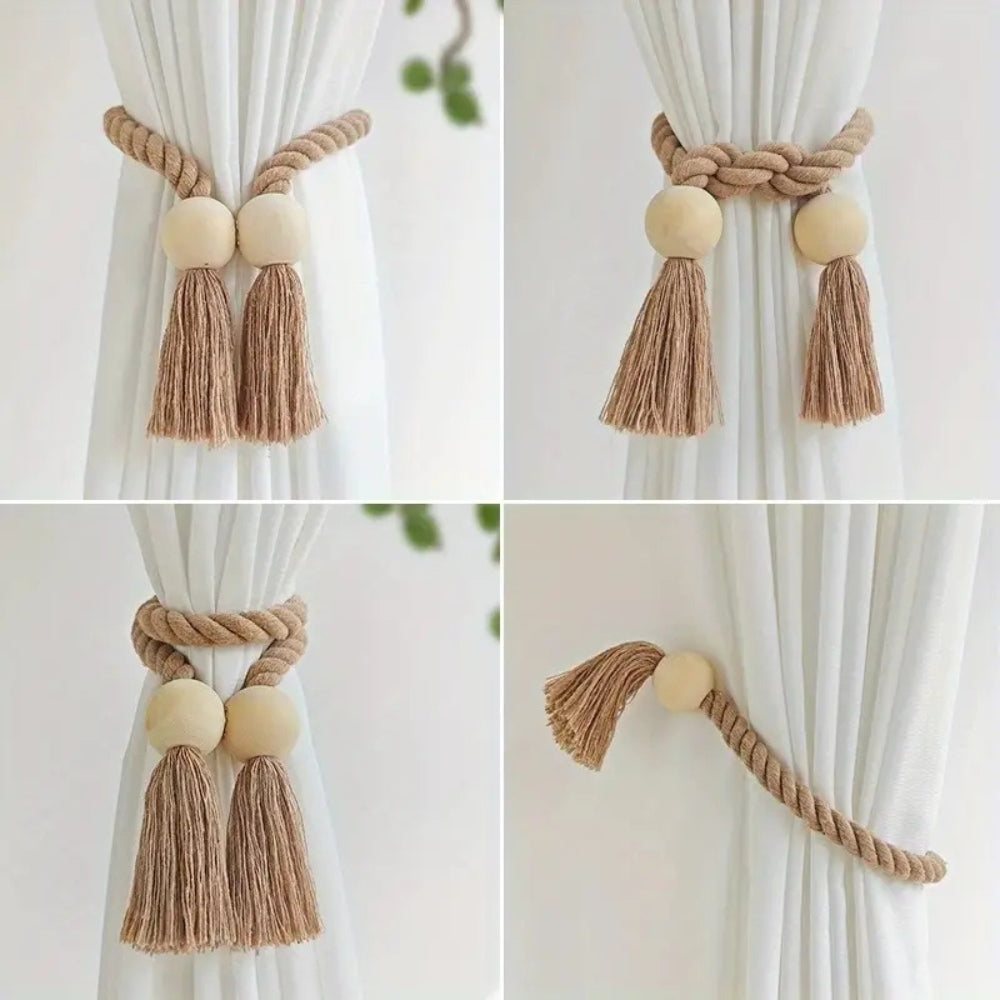 Skanto | Treperle Frynse Gardinholdere | 2Pcs Sett