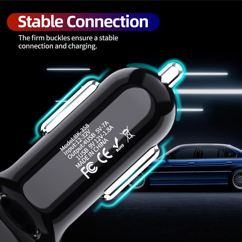 Skanto | 4 porter USB bil lader hurtig lading