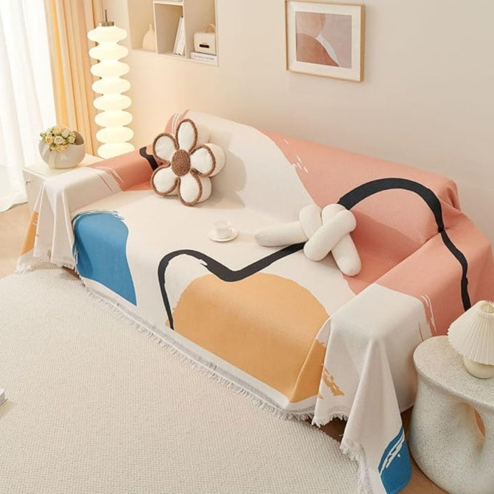 Skanto | Lumiere Abstract Tasseled Sofa Cover