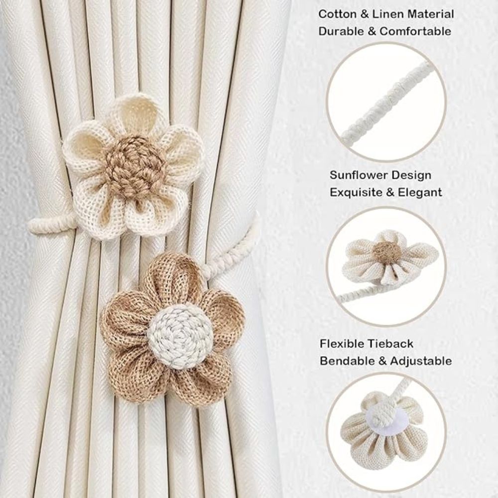 Raffhalter aus Hanf mit Blumenmuster | 2er-sett