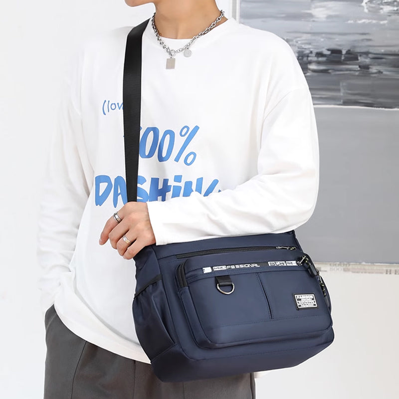 Herre messenger bag med flere lommer | Skanto